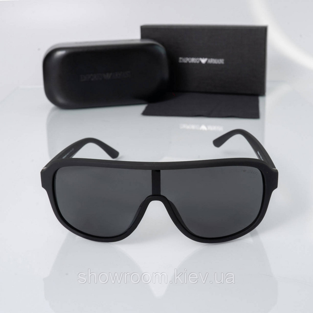 Брендовые мужские солнцезащитные очки маска EA 809 black Киев - изображение 3