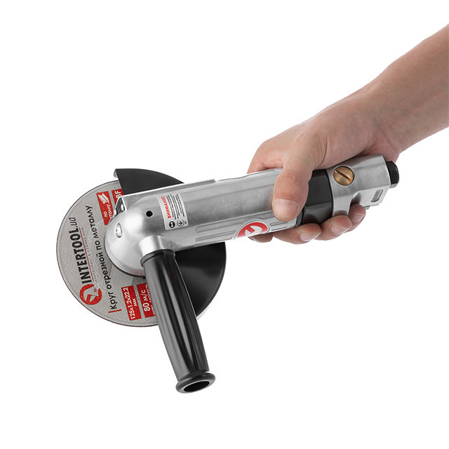 Шліфмашина кутова пневматична, 115 мм, до 6 атм, 11000 об/хв, 140 л/хв INTERTOOL PT-1201 Киев - изображение 9