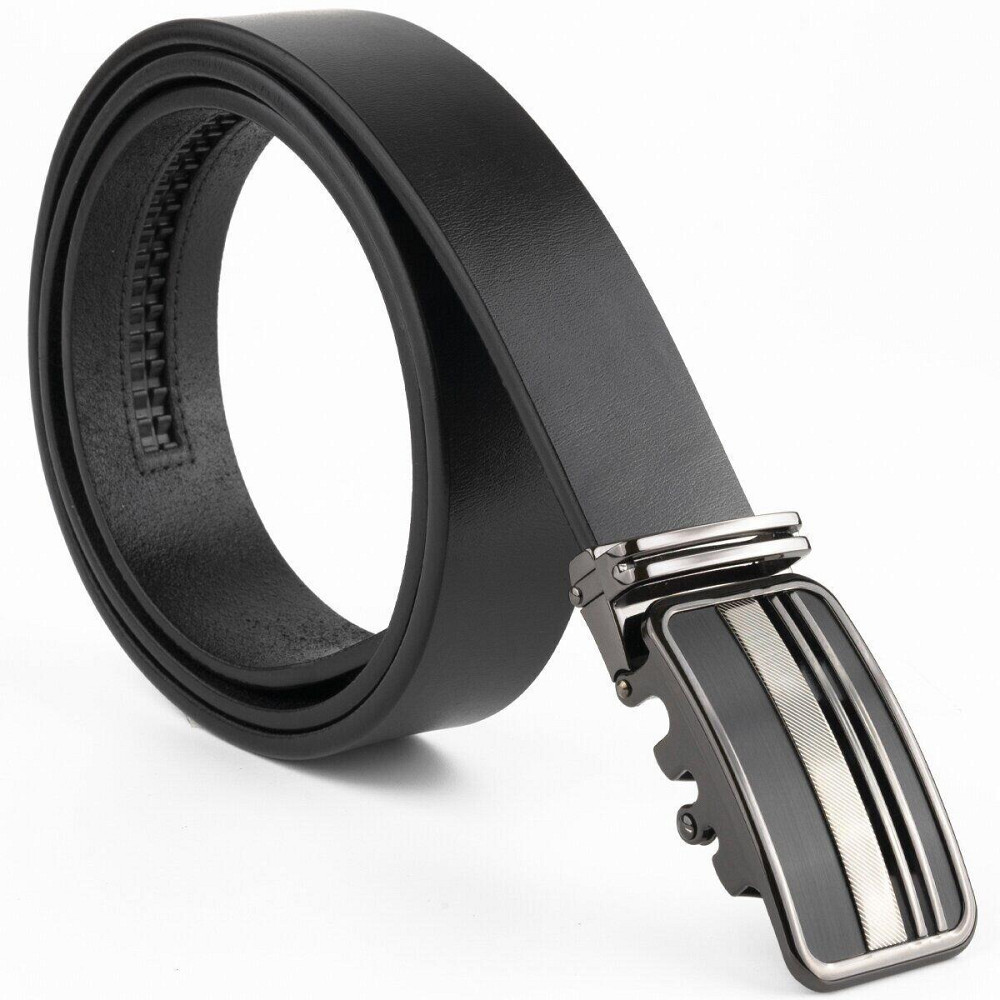 Ремінь чоловічий з автоматичною пряжкою смужки Vintage 20292 Чорний Київ - фото 7