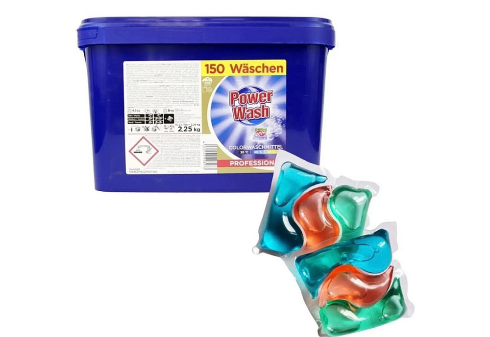 Капсули для прання Павер Ваш для кольорового Power Wash color 150cps 2,25kg 2шт/ящ Виноградів - фото 1