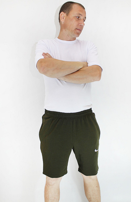 Чоловічі шорти трикотажні спортивні Хакі 3XL Харків - фото 2