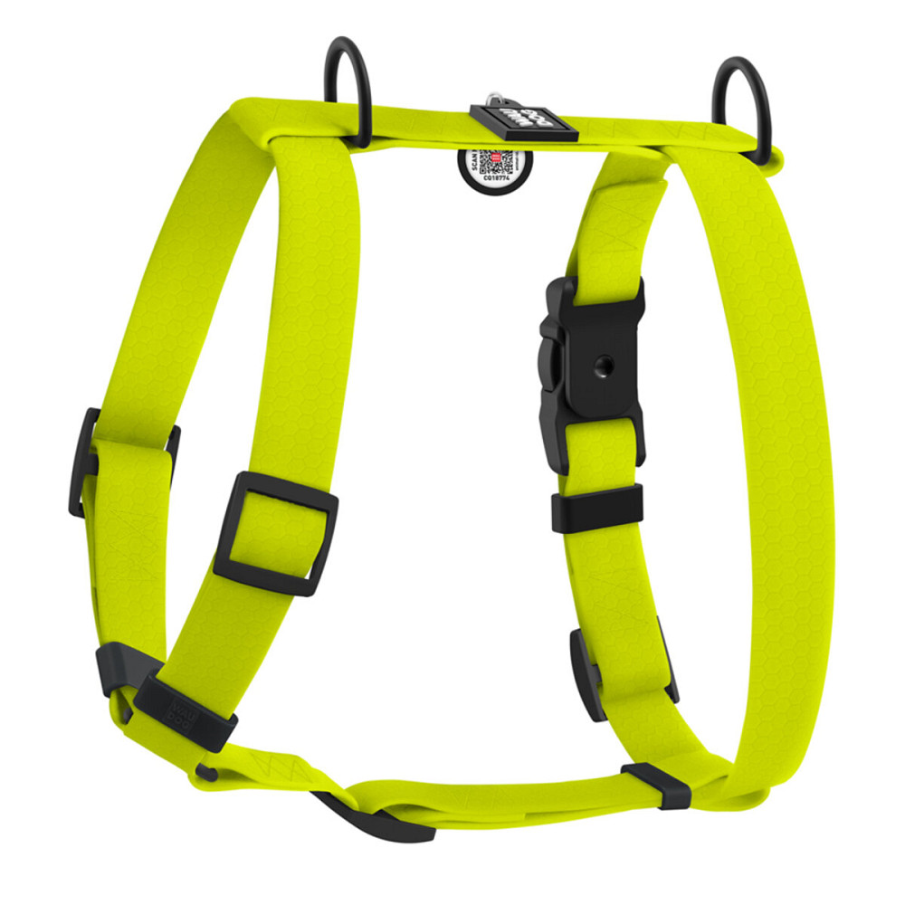 Шлей для собак водостойкий анатомический Н-образный WAUDOG Magnet с QR-паспортом, магнитная пряжка-фастекс, L, Ш 25 мм, А 50-85 см, В 61-100 см, лимон Киев - изображение 2