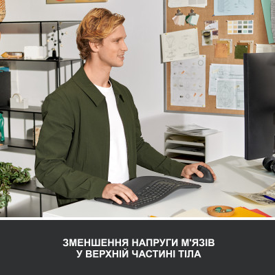 Мышка Logitech Lift Left Vertical Ergonomic Wireless/Bluetooth Graphite (910-006474) Винница - изображение 4