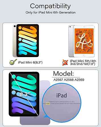 Чехол-клавиатура для iPad mini 7 A17 Pro 2024 / iPad mini 6 2021 8.3 Inch iPad mini 7th/6th Gen Днепр