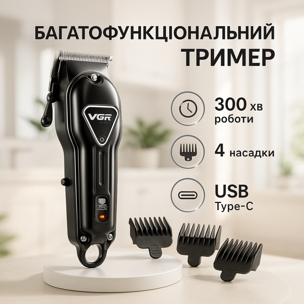 Машинка для стрижки короткой стрижки, Мощная машинка для стрижки для мужчин Набор с USB-C FL-86 Львов - изображение 19