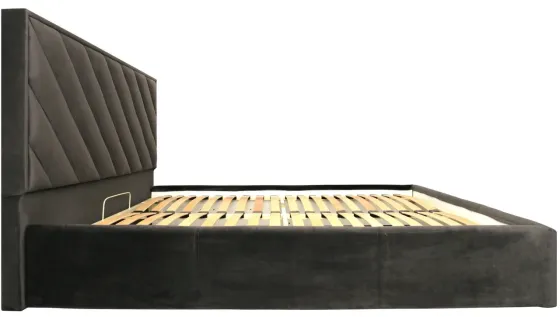 Ліжко Двоспальне Chicago VIP 180 х 200 см Riviera 97 З додатковою металевою цільнозварною рамою Темно-сірий Київ