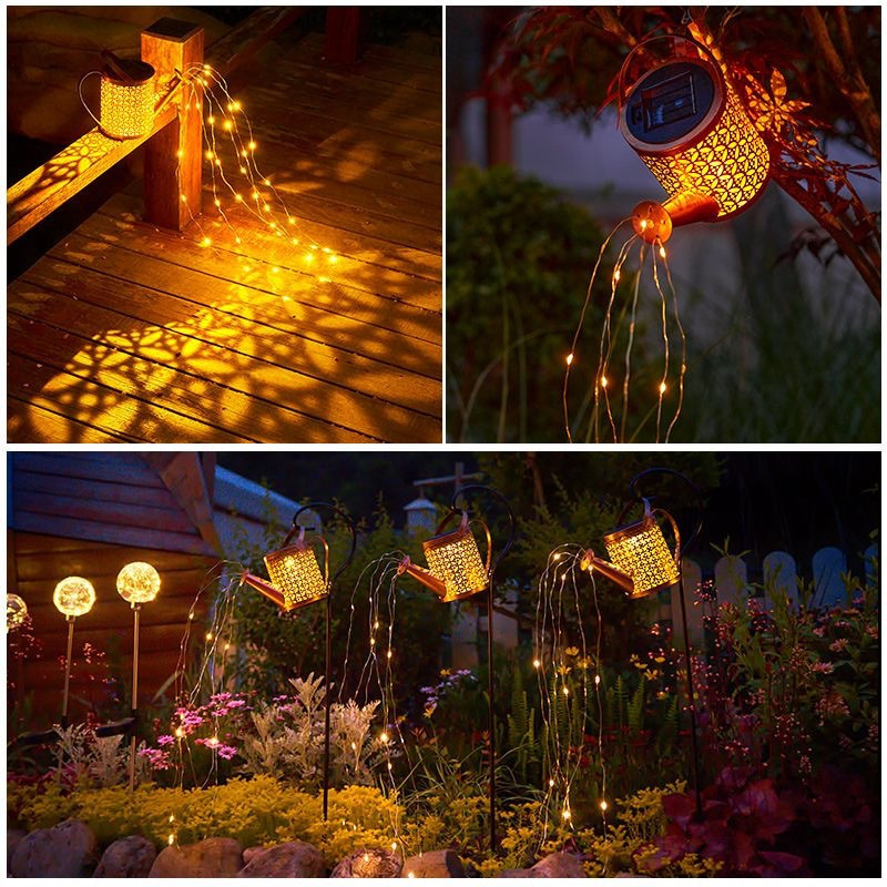 Садовый светильник Лейка с крючком 80 см на солнечной батарее 12 х 10.5 см Квітка Одесса - изображение 3