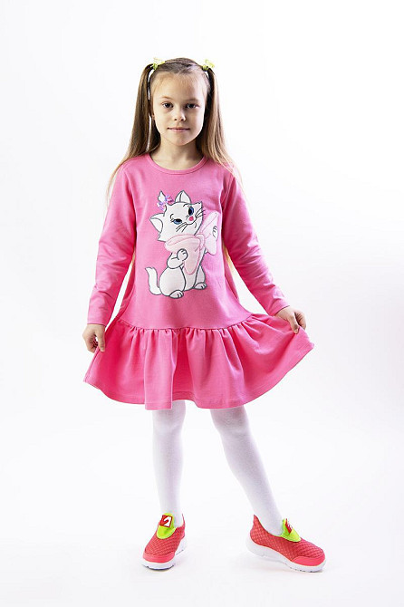 Плаття для дівчаток, рожеве, жовте, сірий меланж 110 Крохатушка одяг Київ - фото 1