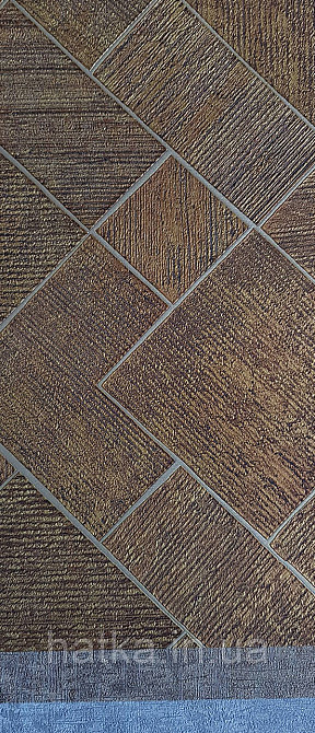 Шпалери вінілові на флізеліні Ritus Marburg метрові геометрія під плитку структурні золоті мідні Київ - фото 4