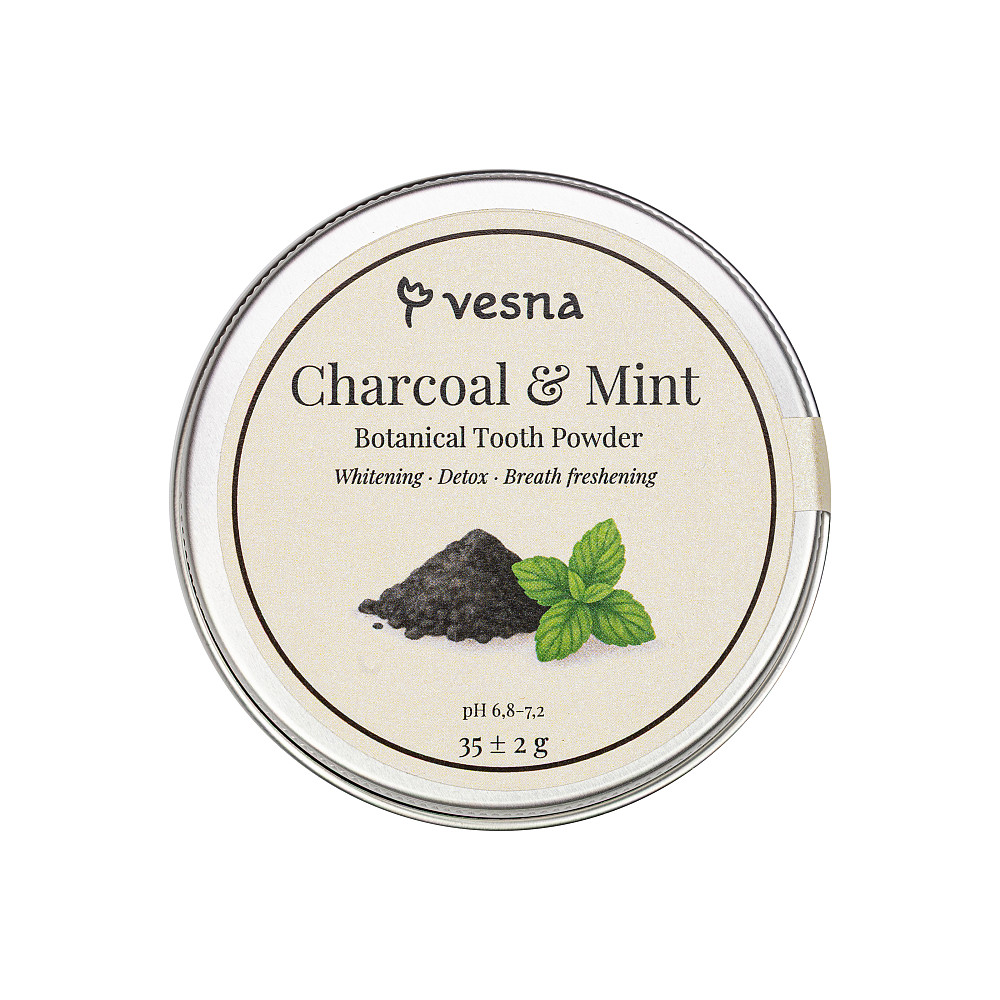 Відбілюючий зубний порошок Вугілля та М’ята Vesna 35 г Київ - фото 1