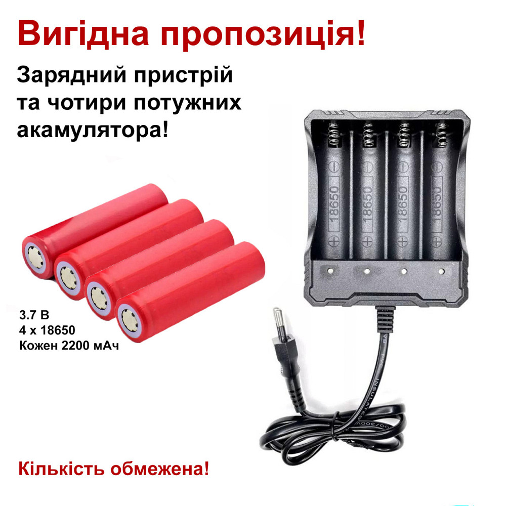 Мощные аккумуляторы 4 штуки на 2200mAh и зарядка для них! Батарейки с зарядкой для фонарей и тд. Каменец-Подольский - изображение 1