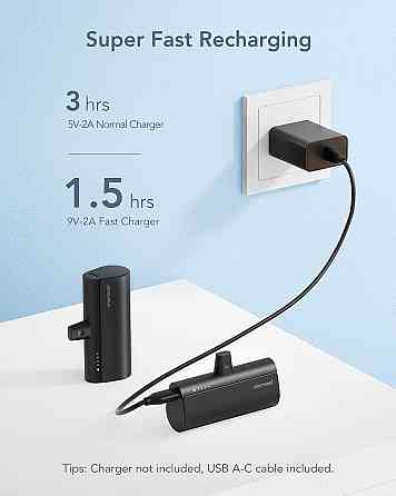 Портативный Power Bank Charmast 5000 мА·ч для iPhone, Lightning, быстрая зарядка PD 20 Вт, черный Киев
