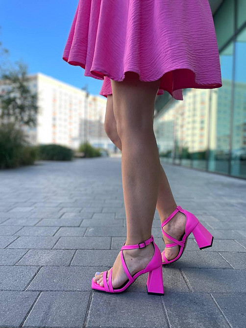 LIRIO Босоніжки жіночі літні стильні на підборах рожеві натуральна шкіра стильні LIRIO L0195 не Коломия - фото 4