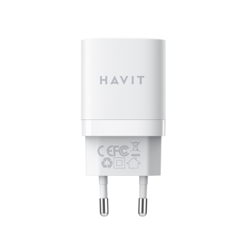 Зарядний пристрій мережевий USB/Type-C 30W білий Havit HV-UC30 White Житомир
