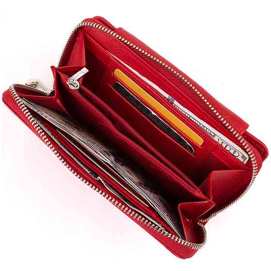 Кошелек из кожи на защелке ST Leather 19343 Красный Киев