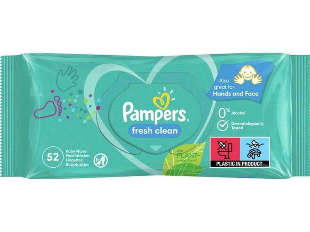 Серветки вологі дитячі Fresh Clean 52шт ТМ Pampers Київ - фото 1
