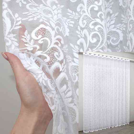 Тюль VR-Textil 1359т Преміум Жакард Білий 300х270 см (42-0100) Київ