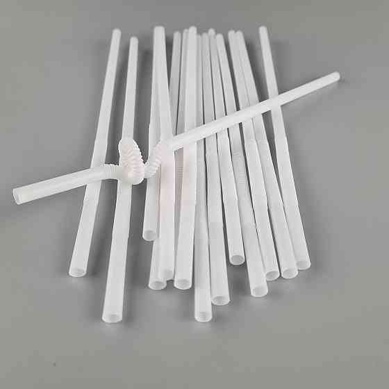 Трубочка-соломка для напитков с гофрой d6,0 -26см Белая Артистик (100 шт) Харьков