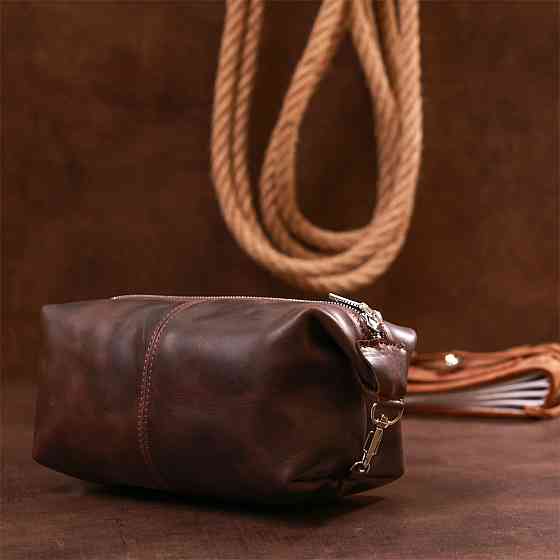 Кожаная винтажная косметичка Коричневый (SHVIGEL) Киев