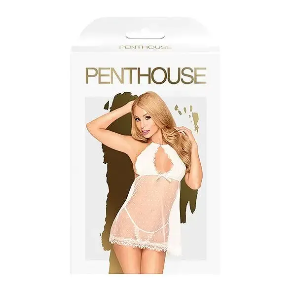 Комплект сорочка у стилі 60-х та трусики з доступом Penthouse - Libido Boost White M/L Львов - изображение 3