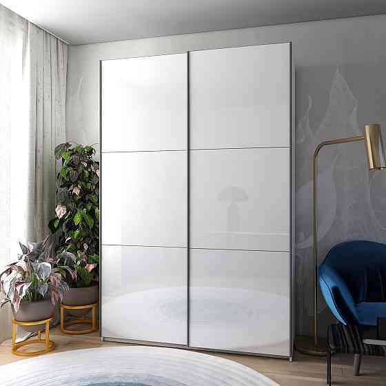 Шафа-купе двохдверна Doros G-Caiser 180х60х240 см Білий/2 Білих скла (DRS-011014) Дніпро