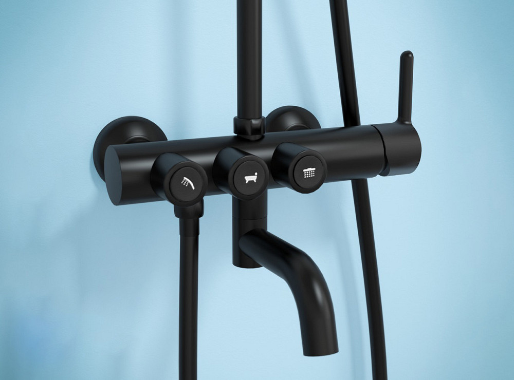 Душова система з виливом Imprese SMART CLICK ZMK101901208 чорна Київ - фото 3