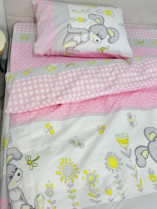 Ecotton Дитячий комплект постільної білизни Ecotton 110х140 см Рожевий Зайчик Коломия - фото 1