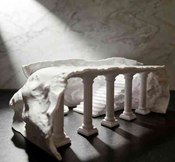 Грот для акваріума з колонами декоративна печера укриття для риб акваріумний декор Київ