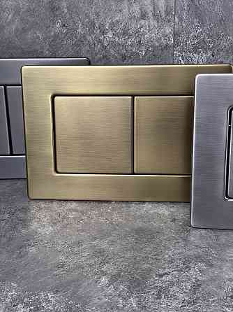 Панель змиву Koer KT-0612-12 240x160x10mm з нержавіючої сталі, кнопка квадр. (колір матове золото) (KR6121)   ( 21710 ) Харків