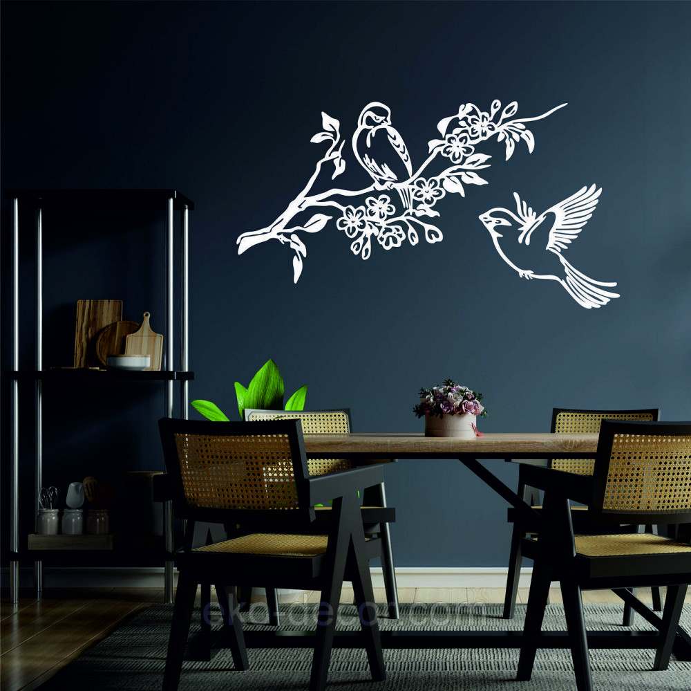 Декоративне настінне Панно «Пташки», Декор на стіну 50*27 см, Білий Київ - фото 1