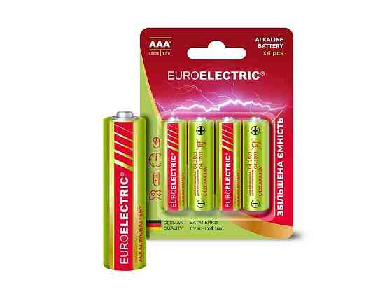Батарейка лужна LR03/AAA 4шт 1,5V PE (блістер) ТМ EUROELECTRIC Київ