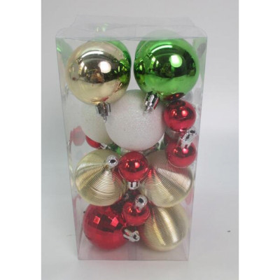 Ялинкова іграшка Novogod`ko №4, 30 шт mix золото-червоний (974435) Вінниця - фото 1