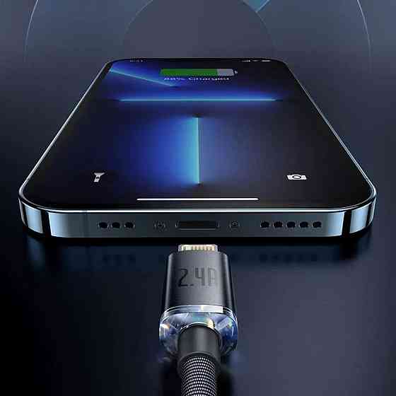 Кабель Baseus Crystal Shine Series Fast Charging Data Cable USB to iP 2.4A 1.2m Black Киев