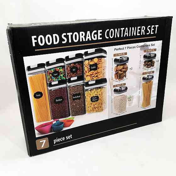 Набір контейнерів для їжі FOOD Storage Container Set на клямках із ущільнювачем із CX-372 7 предметів Київ