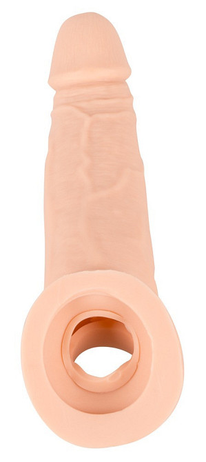 Подовжуюча насадка - Nature Skin Penis Sleeve With Extension Sex Aura Київ - фото 3