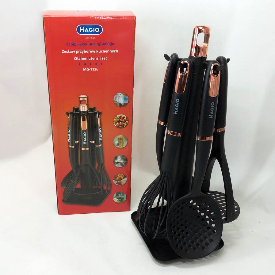 Набір кухонних інструментів силіконових приладдя Magio, Нейлоновий набір для кухні BR-77 Івано-Франківськ - фото 2