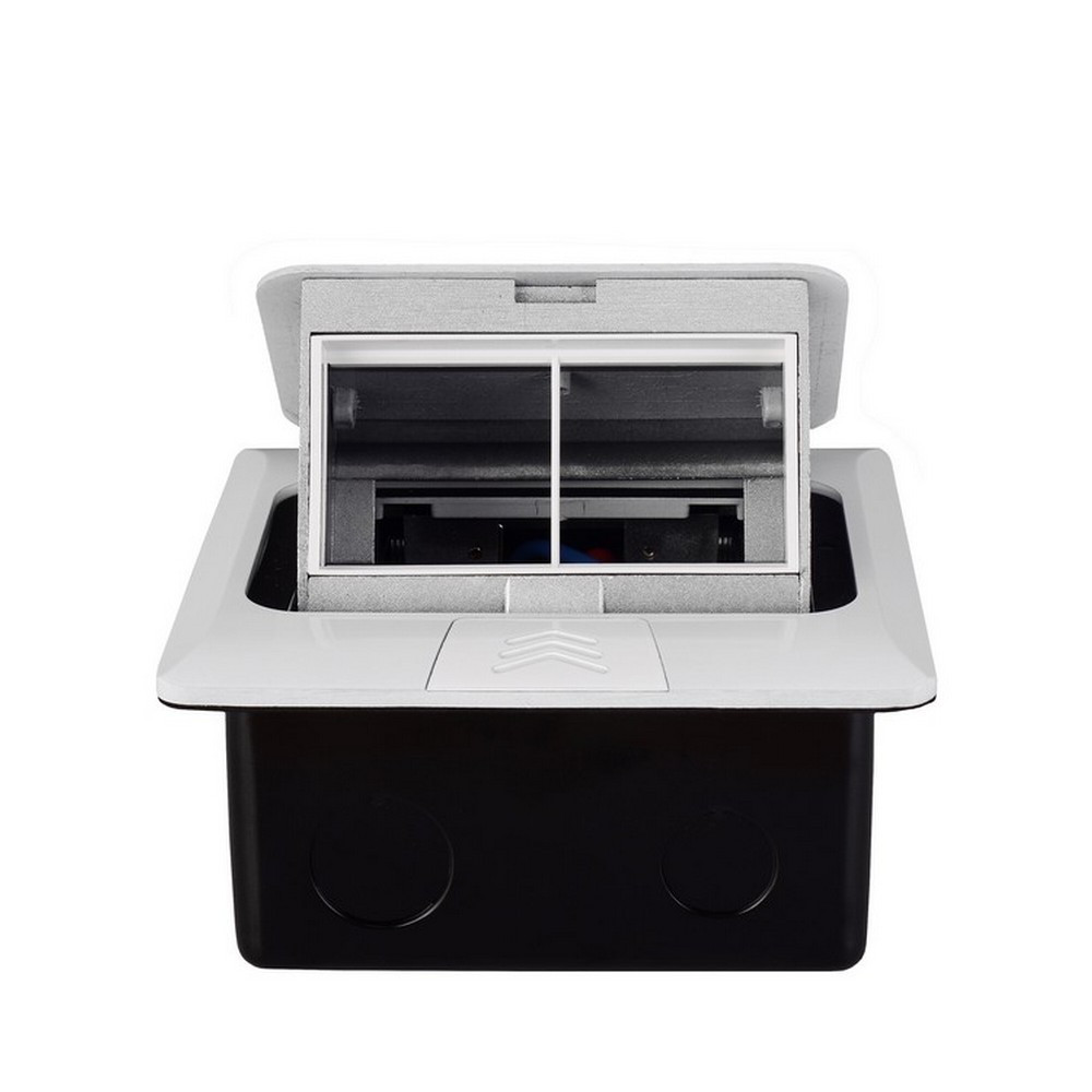 Розетковий люк підлоговий LIVOLO білий, вбудований у підлогу, пустий корпус без розеток для наповнення будь-якими модулями, з кришкою, IP44, алюміній, Коломыя - изображение 3