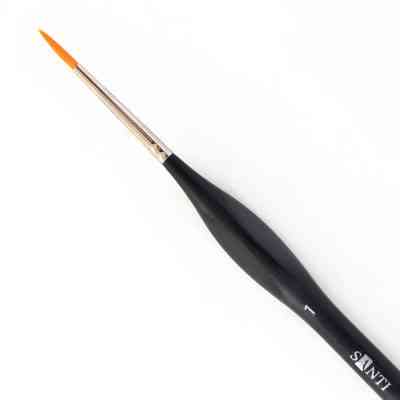 Кисточка для рисования Santi синтетика Sensation, короткая ручка с изгибом, круглая, №1 (310772) Винница