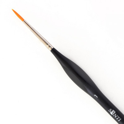 Пензлик для малювання Santi синтетика Sensation, коротка ручка з вигином, кругла, №1 (310772) Вінниця - фото 2