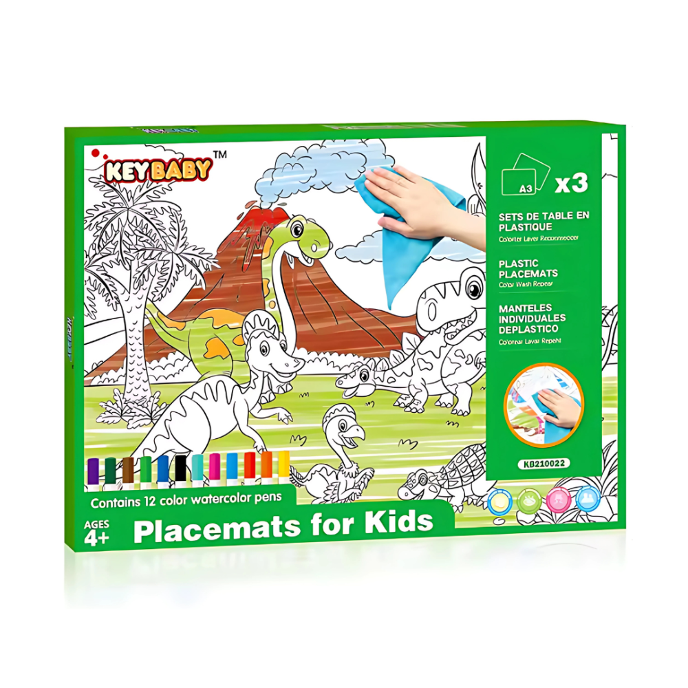 Набор для рисования, детские раскраски Keybaby, 3шт формат А3 с 12 маркерами и салфеткой для очистки, Green Каменец-Подольский - изображение 1