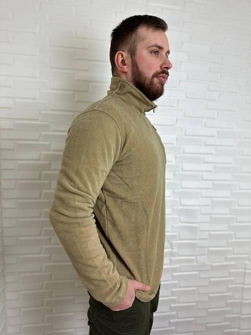 Тактическая мужская флисовая кофта реглан Bikatex Песок, 2XL Винница - изображение 4
