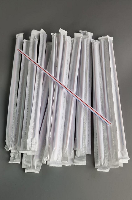 Трубочка для напоїв d4.8 21см в інд. упаковці Смуга рівна (200 шт) Харків - фото 1