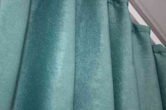 Комплект готових штор VR-Textil Льон Парма № 1339ш Блакитний 100х270 см 2 шт (31-587) Київ