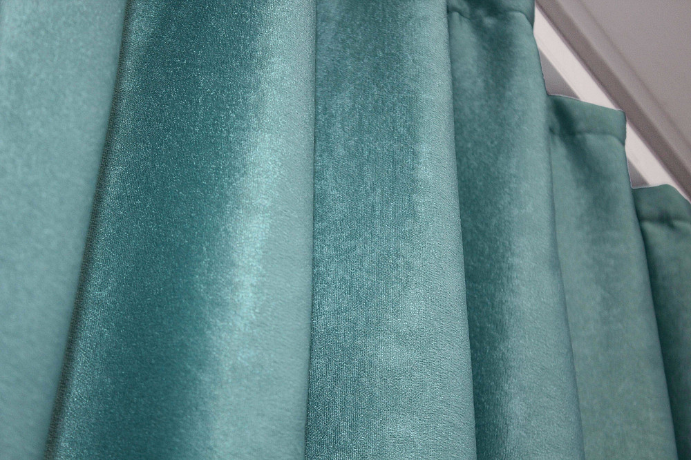 Комплект готових штор VR-Textil Льон Парма № 1339ш Блакитний 100х270 см 2 шт (31-587) Київ - фото 6