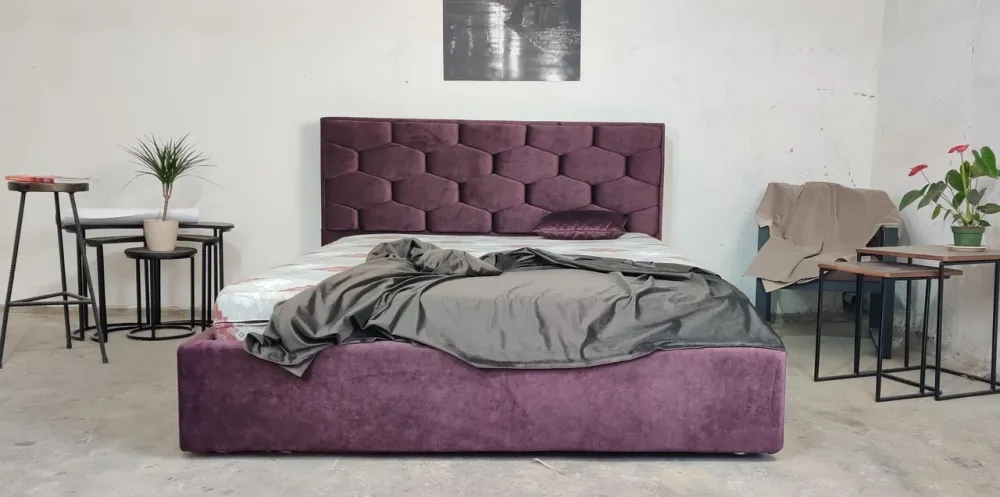 Кровать Octavius Comfort 90 х 190 см Simple С подъемным механизмом и нишей для белья Фиолетовый Киев - изображение 6