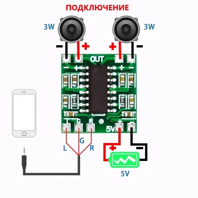 Цифровий Підсилювач 2*3 Вт Pam8403, плата стерео підсилювача Київ - фото 2