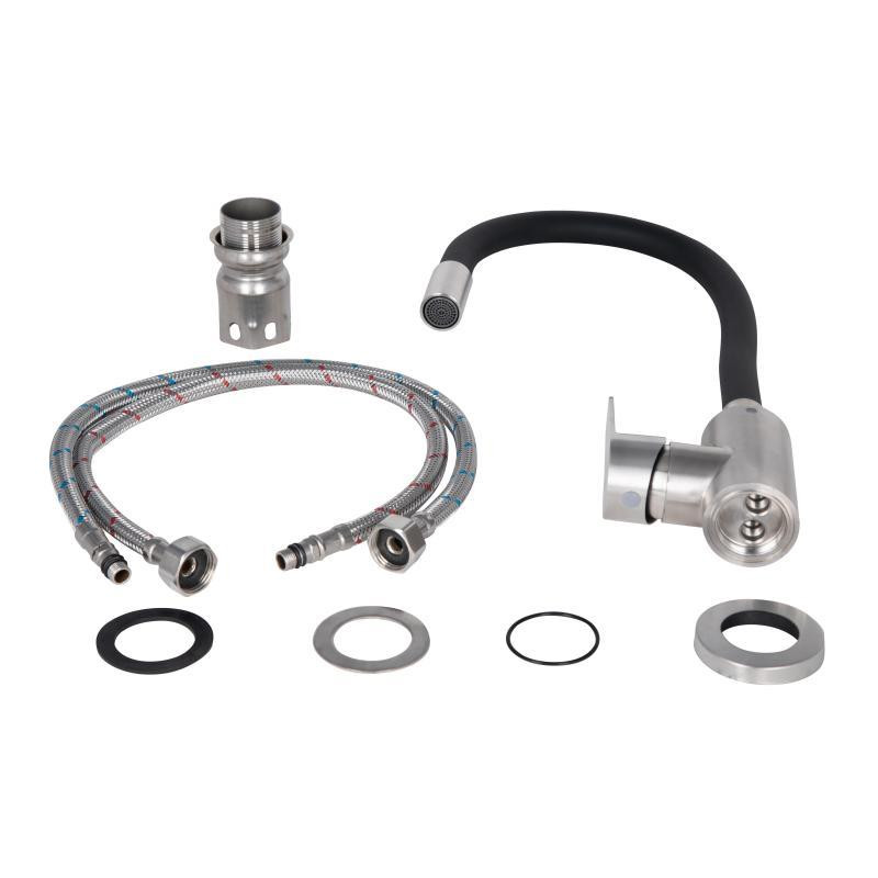 Змішувач для кухні Lidz Vida 04R-BFS з гнучким виливом Black (k35), чорний мат Київ - фото 4