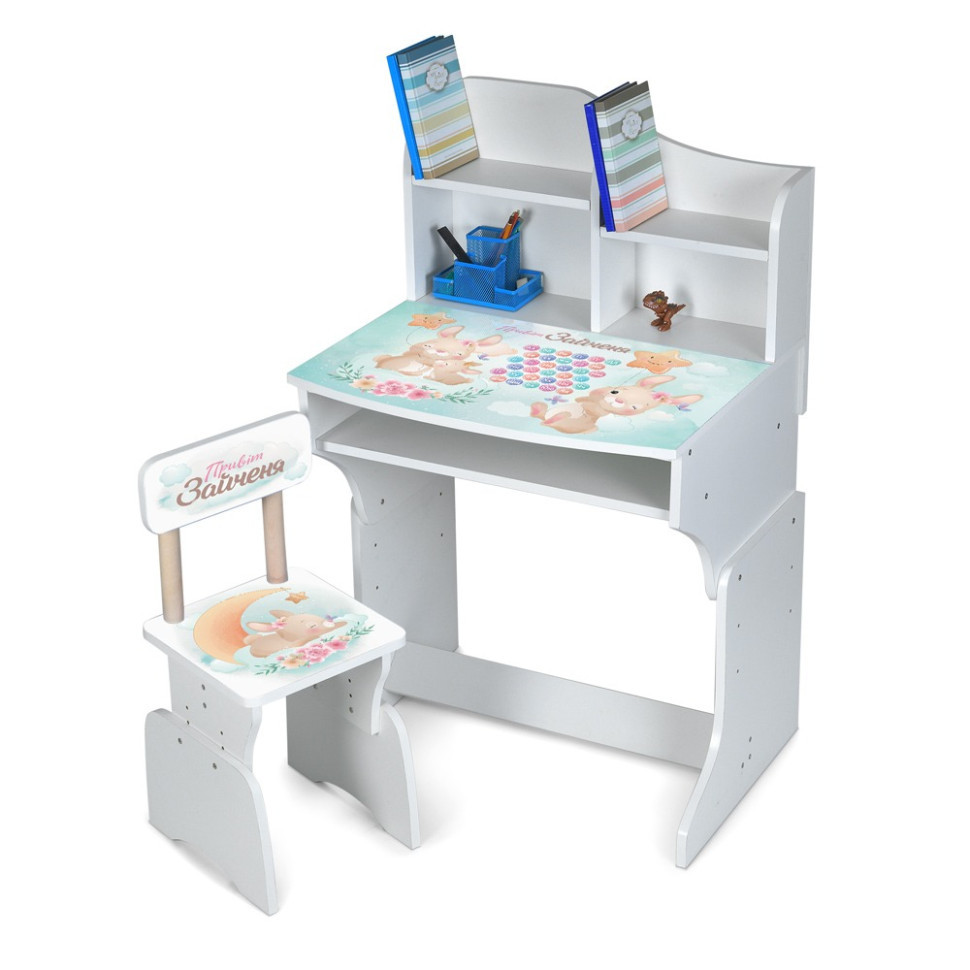 Дитяча парта M 904-13 висота 3 положення, зі стільчиком Вінниця - фото 1