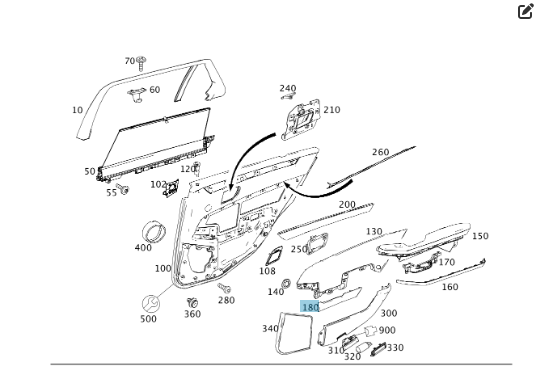 Mercedes-Benz  A2127370488 9051 Кришка болтів кріплення карти задніх правих дверей E-class W212 E-class S212 Одесса