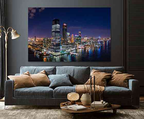 Картина холст в гостиную / спальню   Нічне місто  MLP_326 40x80 см Киев